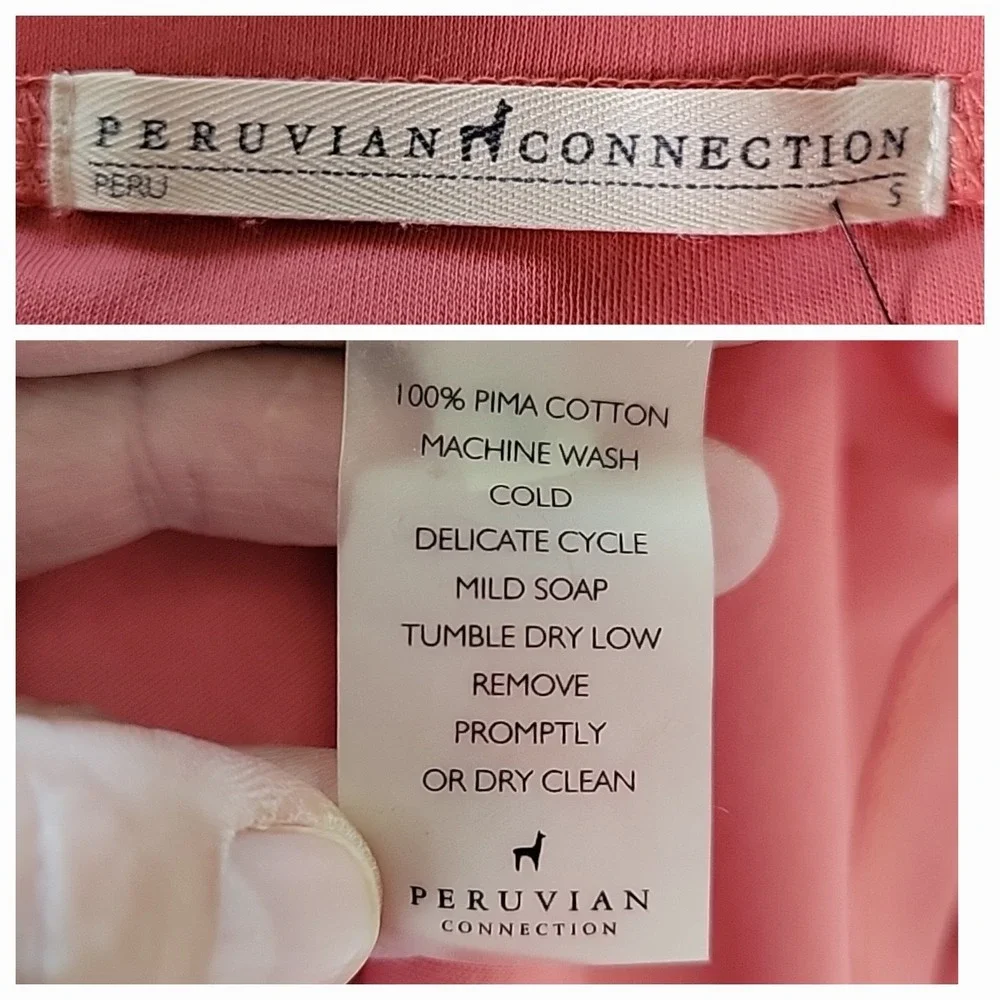 Peruvian Connection A Line Midi Skirt Pink‎ Guava Pima Cotton Effortless Summer